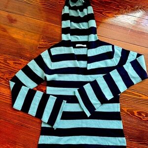Lily McNeal Striped Hooded Hoodie Sweater NWOT